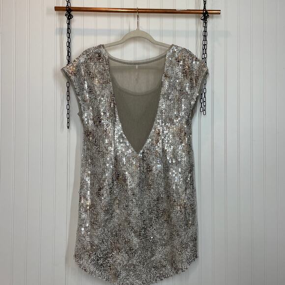 Free People Midnight Dreamer Shattered Glass Mini Dress Size XS - S - Picture 4 of 9